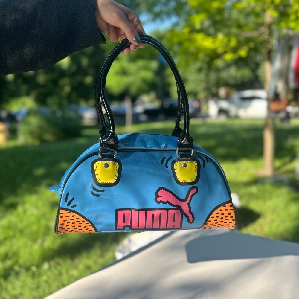 Puma Blue and Yellow Sporty Shoulder Bag